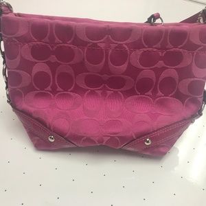 Authentic Coach Pink Sateen Carly Signature Purse
